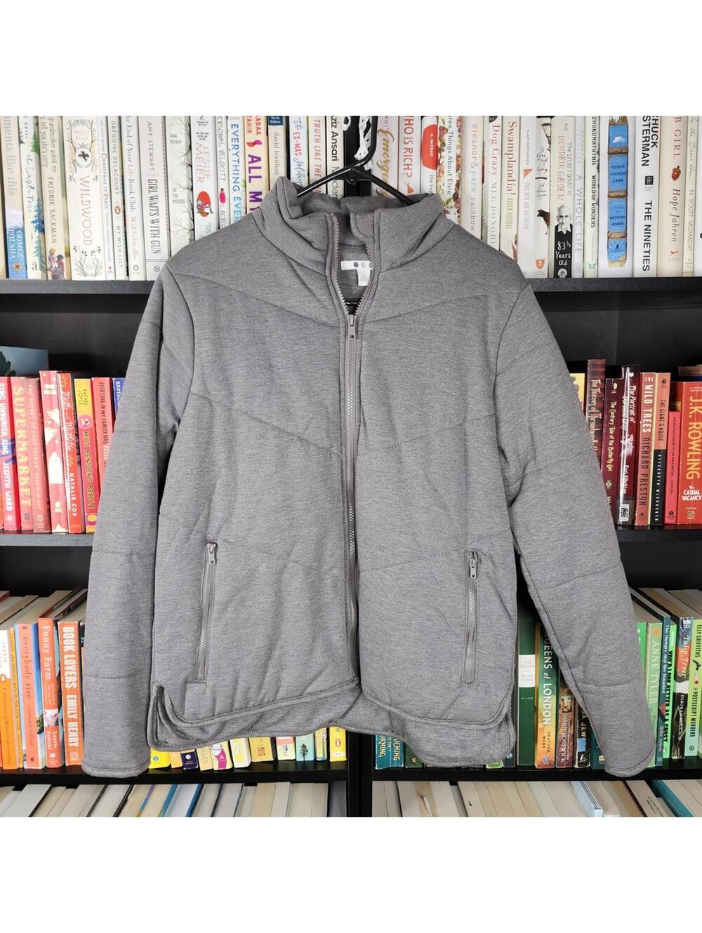 Three Dots Gray Puffer Jacket Medium